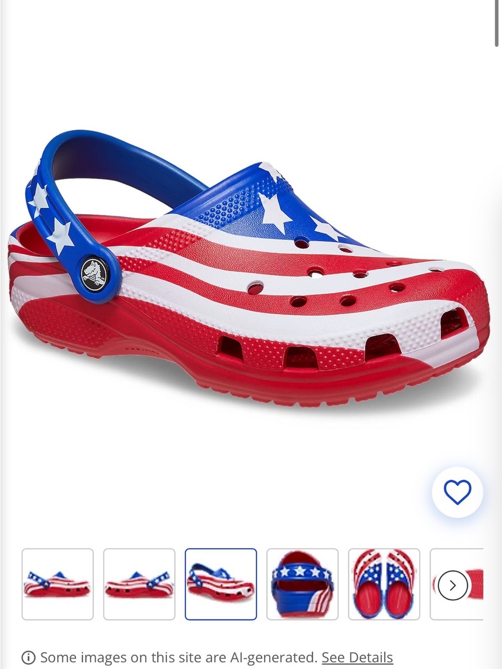 Crocs Kids Classic American Flag Clogs. Size C6